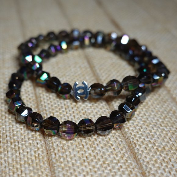 (NWT) Faceted Black Rainbow Crystal Bracelet - Picture 4 of 6
